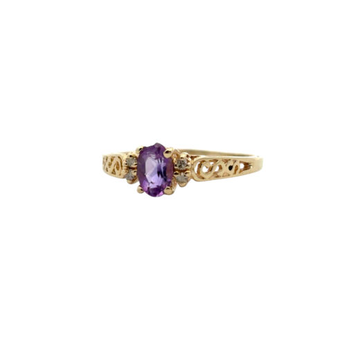 Purple Gemstone Diamond Ring