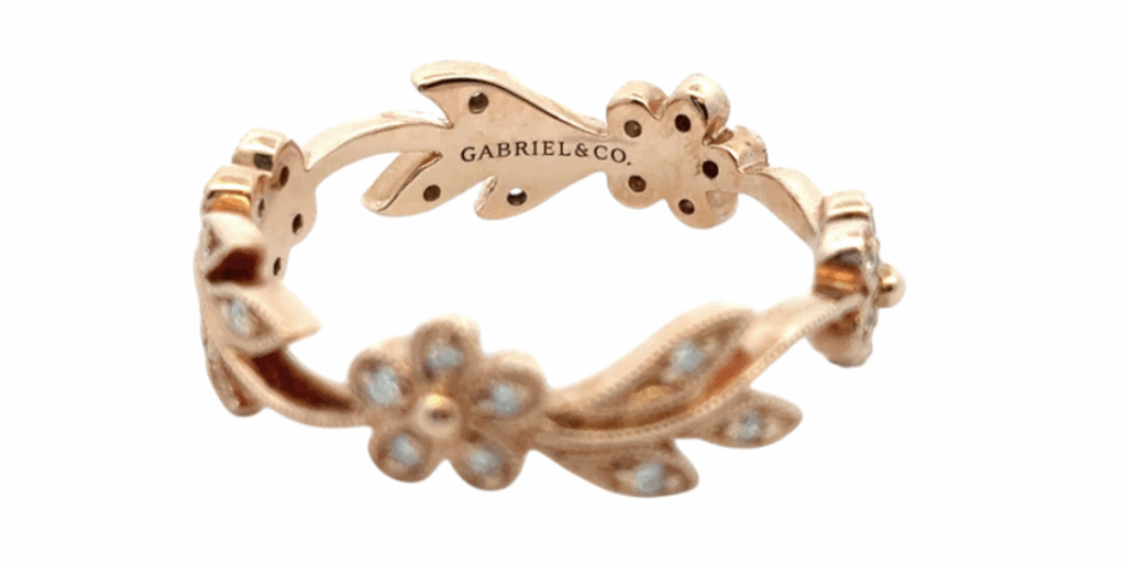 14k Rose Gold Floral Diamond Ring – Gabriel & Co.