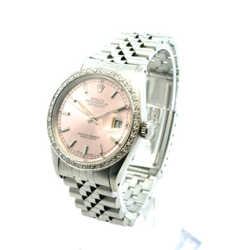 Rolex 16014 Datejust 36mm Stainless Steel Aftermarket Pink Diamond Dial and Bezel Watch - Image 12