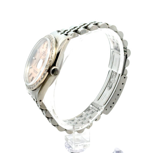 Rolex 16014 Datejust 36mm Stainless Steel Aftermarket Pink Diamond Dial and Bezel Watch - Image 11