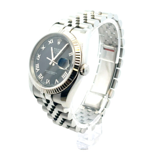 Rolex 116234 Datejust Stainless Steel and 18k White Gold Bezel Factory Black Dial 36mm Watch - Image 5
