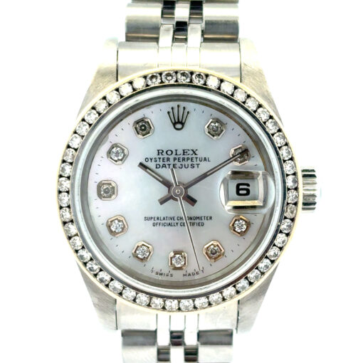 Rolex 79160 Datejust 26mm Aftermarket Mother of Pearl Diamond Dial and Bezel Watch - Image 2